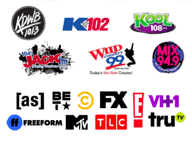 logos of radio and television stations